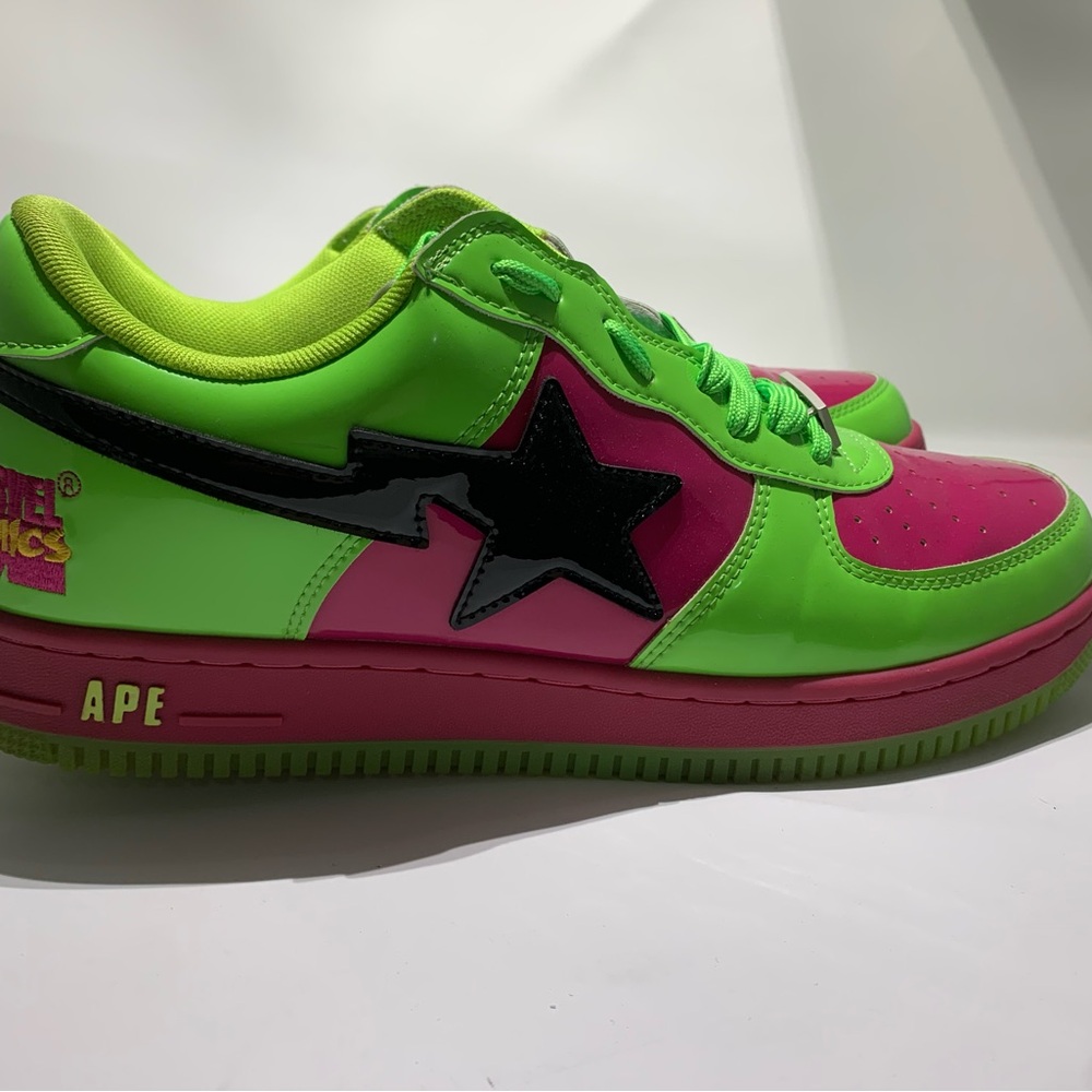 Ape Green and Pink Men's Sneakers